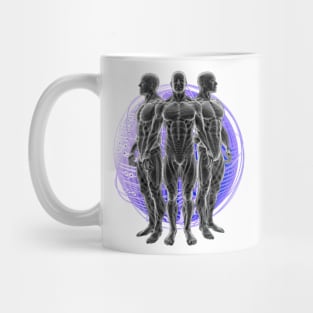 Futuristic Trio Cyborg Man Space Rave Techno Dancer Science Fiction Nerd Hologram Technology Mug